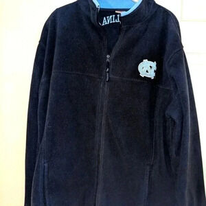 UNC Fleece Jacket Large North Carolina TarHeels Russell Athletic Full Zip Pocket